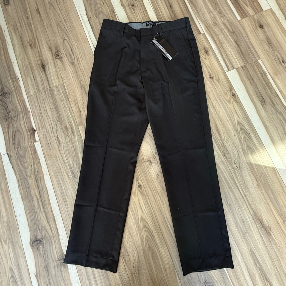 Distinctive Collections Mens Black Elastic Waistband  Dress‎ Pants 34x30